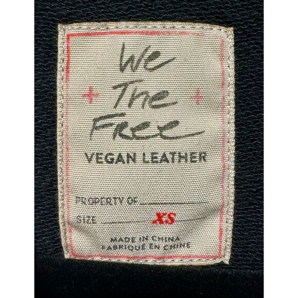 FREE PEOPLE We The Free Hooded Vegan Leather Motocycle Jacket, Sz XS - Picture 11 of 14